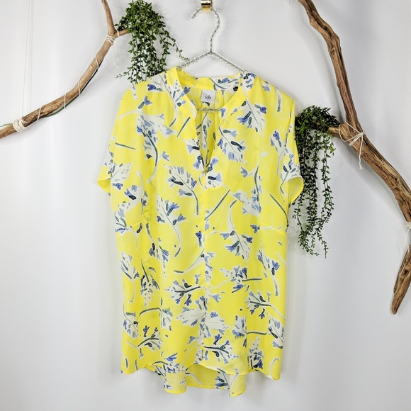 CAbi Tops - CAbi 5213 Steve floral blouse top yellow NWOT